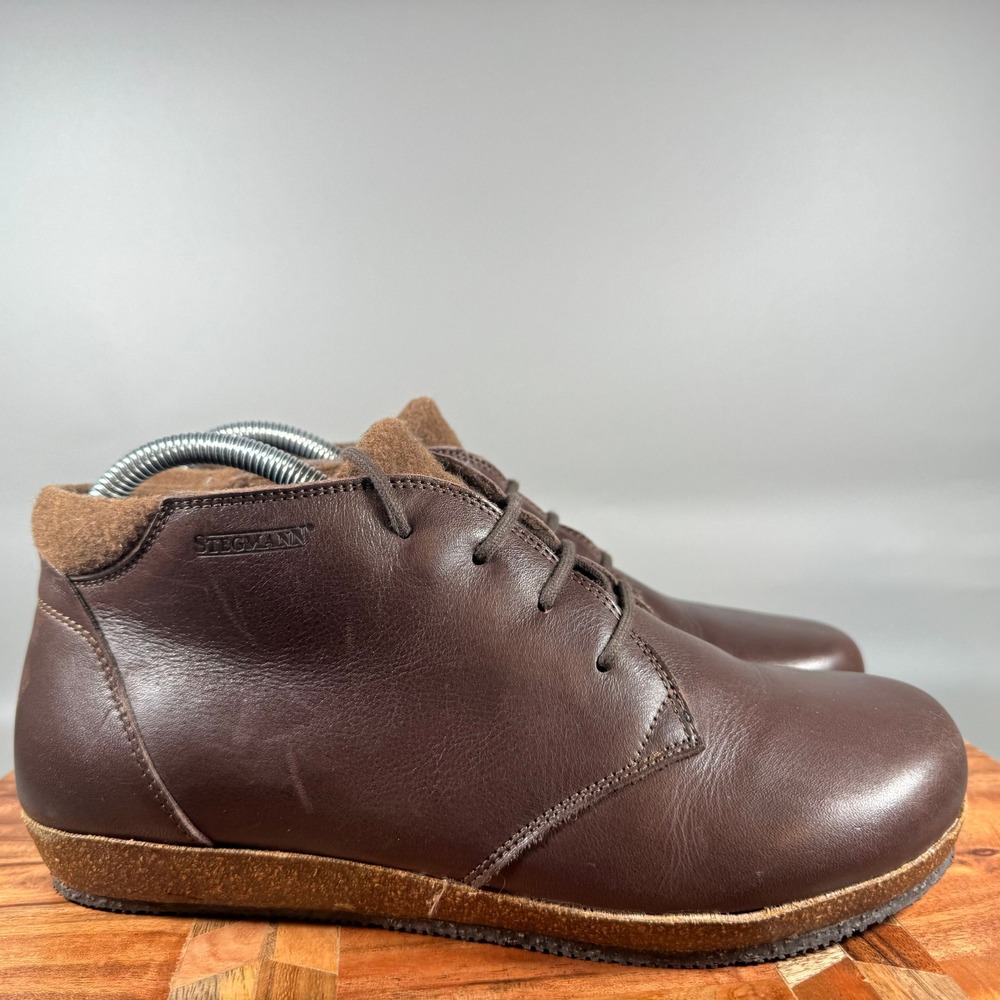 Stegmann Womens Brown Leather Wool Lined Lace Up Ankle Boots Size 9 Portugal